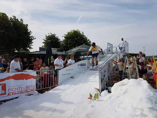 Personen im Umfeld von „Skispringen am Strand von Zinnowitz ein großer Erfolg“